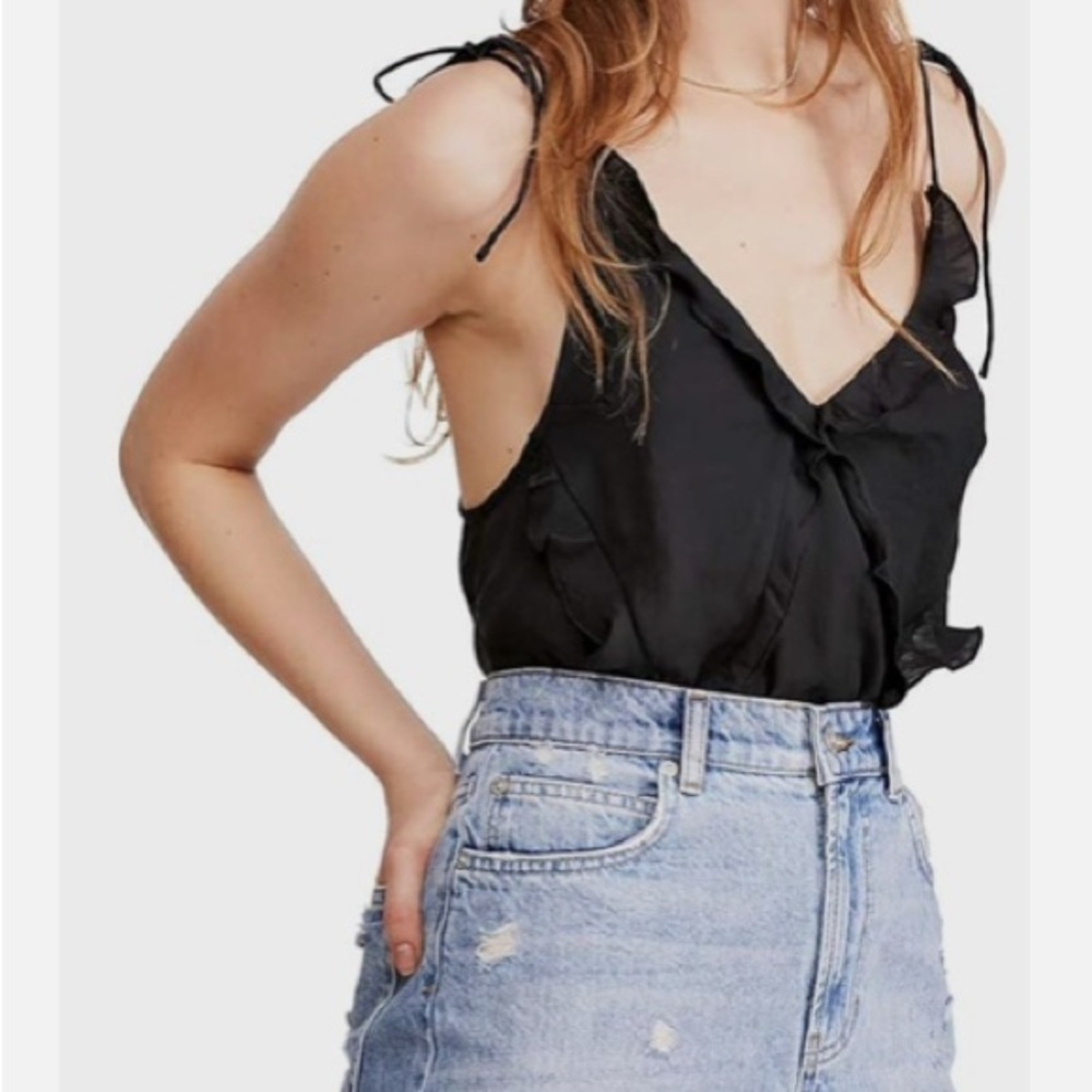 Free People Intimately Could Be Cami Black Tank Small EUC - Picture 2 of 6